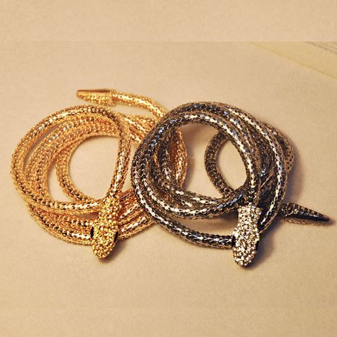 Fashion Snake Alloy Inlay Rhinestones Women's Necklace 1 Piece