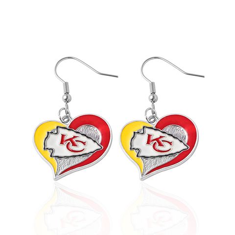 1 Pair Fashion Heart Shape Enamel Alloy Drop Earrings