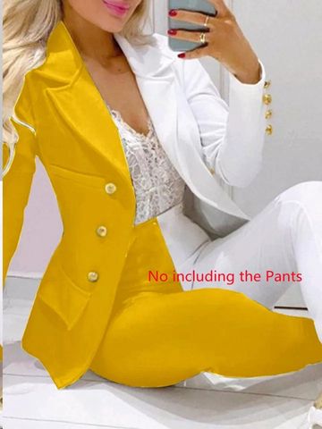 Women's Fashion Color Block Polyester Pants Sets