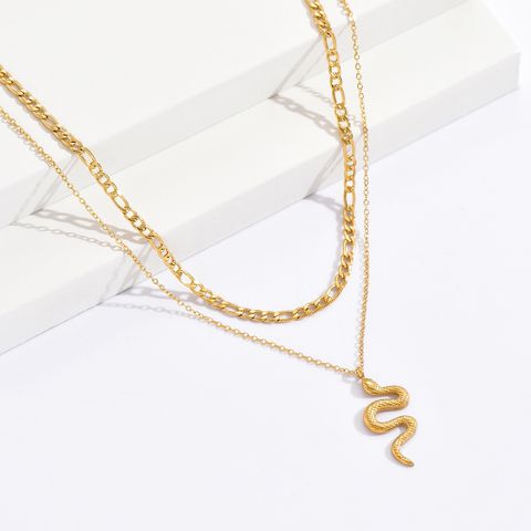 Vintage Style Snake Stainless Steel Chain Chain Necklace