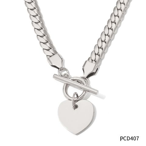 Retro Heart Shape Stainless Steel Plating Pendant Necklace