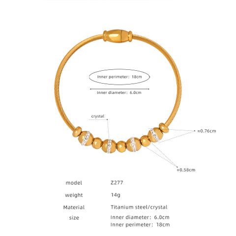 Luxurious British Style Heart Shape Titanium Steel 18k Gold Plated Zircon Bracelets In Bulk