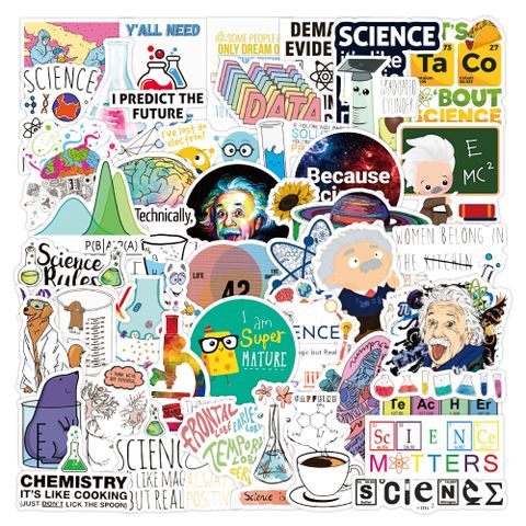 50 Pieces Of New Scientific Chemistry Laboratory Graffiti Stickers Waterproof Luggage Notebook Scooter Fridge Stickers