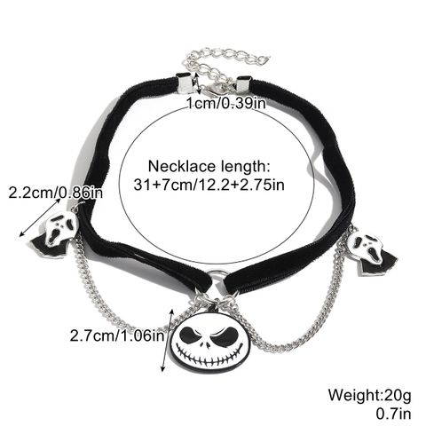 Gothic Cool Style Halloween Pattern Heart Shape Spider Alloy Cloth Plating Halloween Women's Choker