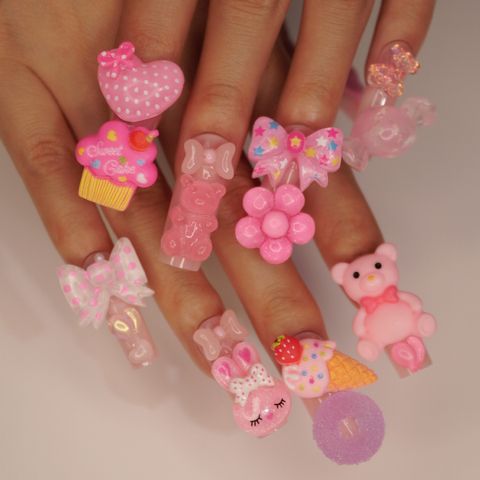 Cute French Style Sweet Cartoon Candy Abs Wear Manicure 1 Set