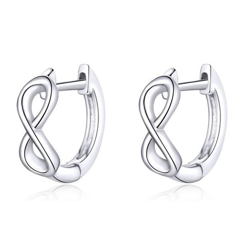 1 Pair Romantic Round Lines Inlay Sterling Silver Zircon Earrings