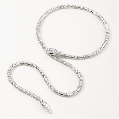 1 Piece Fashion Snake Alloy Plating Rhinestones Women's Layered Necklaces