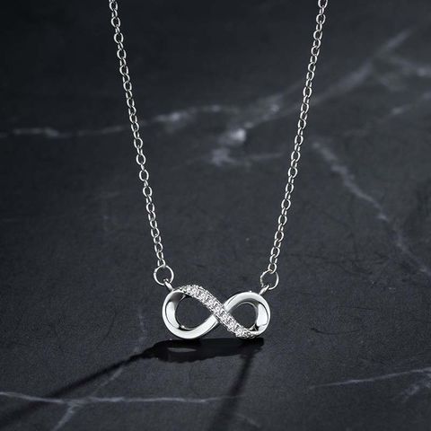 Elegant Sweet Infinity Copper Alloy Plating Inlay Zircon Gold Plated Women's Pendant Necklace