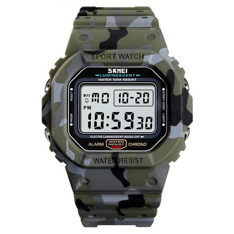 Sports Stripe Camouflage Buckle Electronic Men's Watches