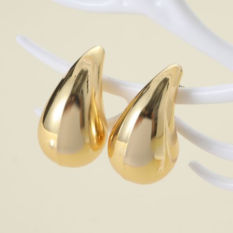 1 Pair Streetwear Heart Shape Plating Stainless Steel 18k Gold Plated Hoop Earrings Drop Earrings