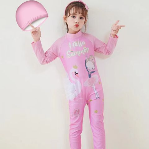 Girl's Cute Cartoon Polyester One Pieces