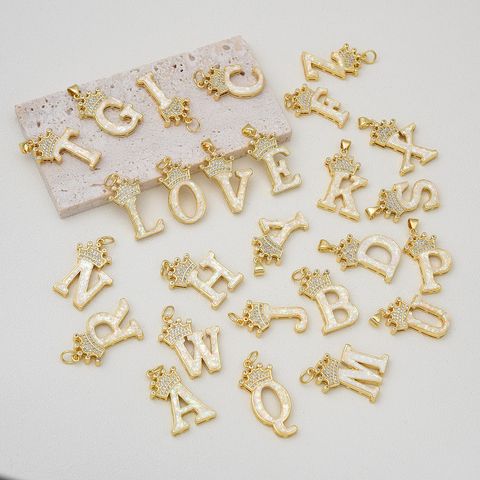 1 Piece Basic Letter Copper Plating Inlay Jewelry Accessories