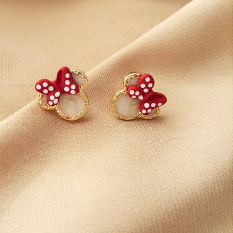 1 Pair Simple Style Bow Knot Plating Alloy Gold Plated Ear Studs