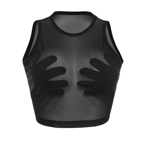 Women's Tank Top Tank Tops See-through Sexy Hand Solid Color
