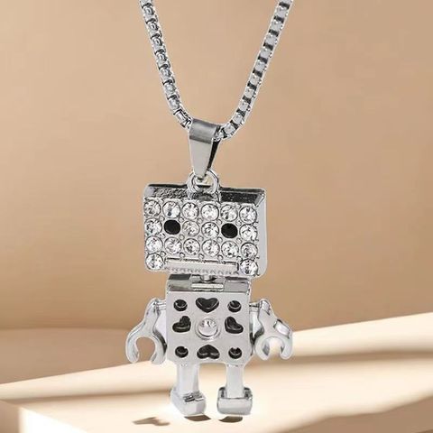 Hip-hop Geometric Cross Smiley Face Stainless Steel Alloy Plating Men's Pendant Necklace