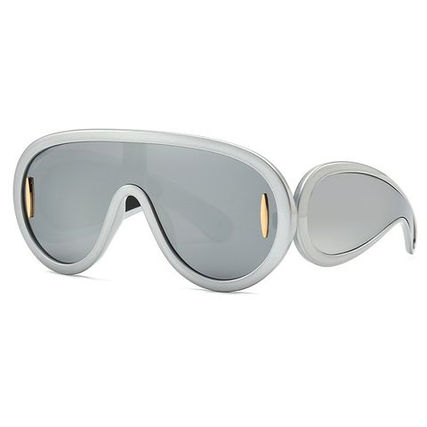 Novelty Solid Color Pc Special-shaped Mirror Full Frame Women's Sunglasses
