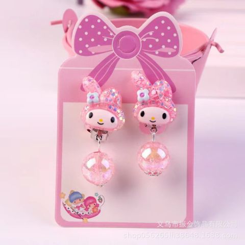 Cute Cartoon Style Metal Bow Children's Ear Jewelry