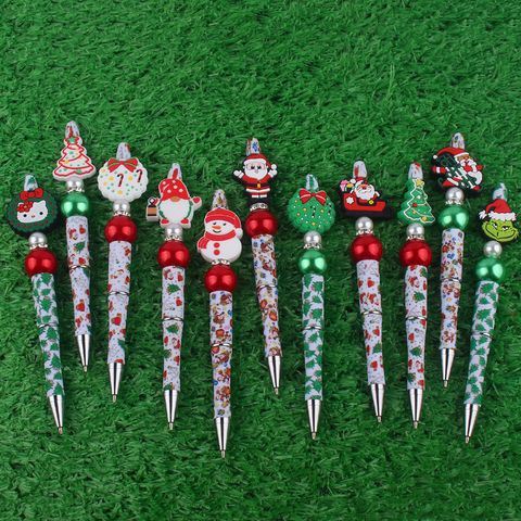 1 Piece Christmas Tree Santa Claus Snowman Class Learning Plastic Cartoon Style Ballpoint Pen