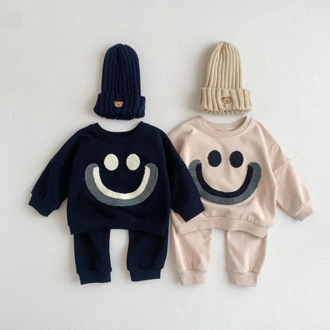 Simple Style Cartoon Solid Color Cotton Baby Clothing Sets