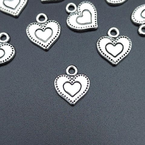 200 Pieces Per Pack Simple Style Heart Shape Alloy Plating Pendant Jewelry Accessories