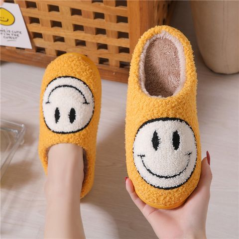 Unisex Fashion Smiley Face Round Toe Home Slippers