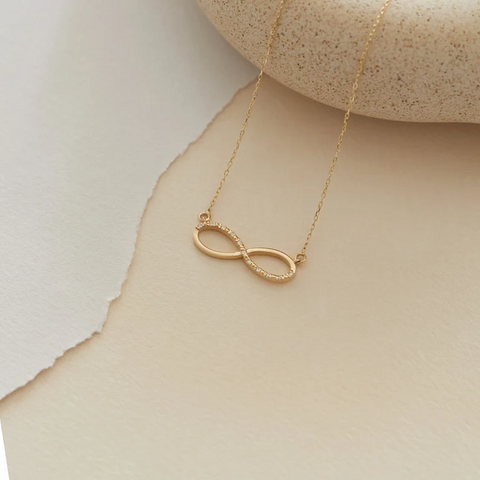 Copper Gold Plated Simple Style Infinity Pendant Necklace