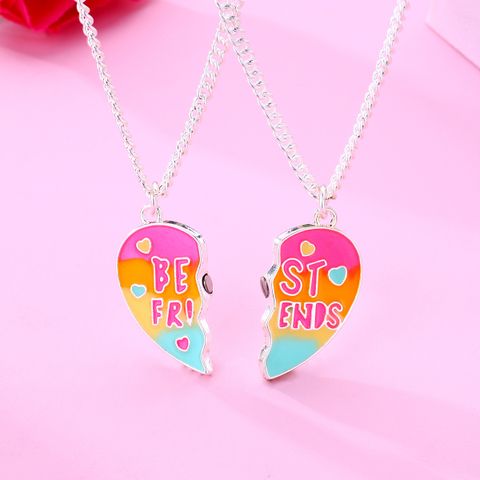 Cute Sweet Letter Heart Shape Alloy Magnetic Women's Pendant Necklace