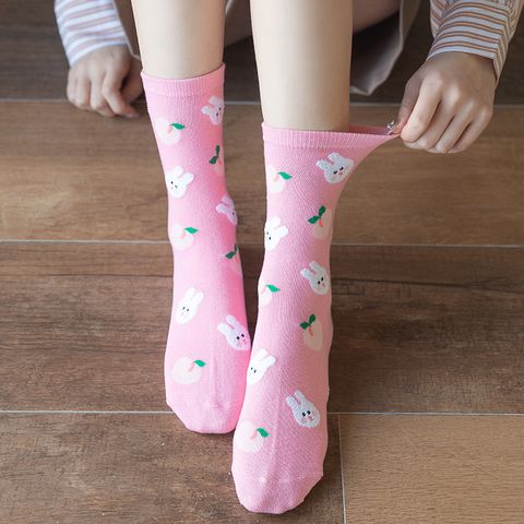 Cute Cartoon Socks Tube Socks Spring And Summer Small Animal Fruit Socks