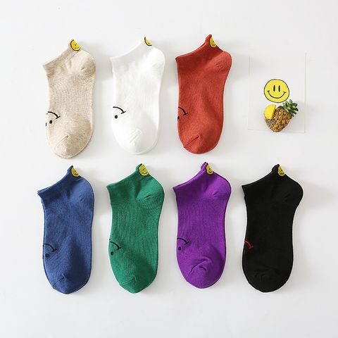 Smiley Heel Shallow Mouth Ins Spring And Autumn Thin Boat Socks Couple Cotton Socks