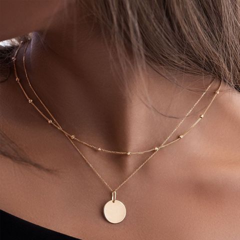 Fashion Circle Heart Shape Alloy Women's Layered Necklaces Pendant Necklace 1 Piece