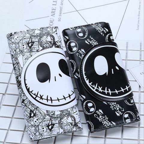 Unisex Skull Pu Leather Magnetic Buckle Wallets