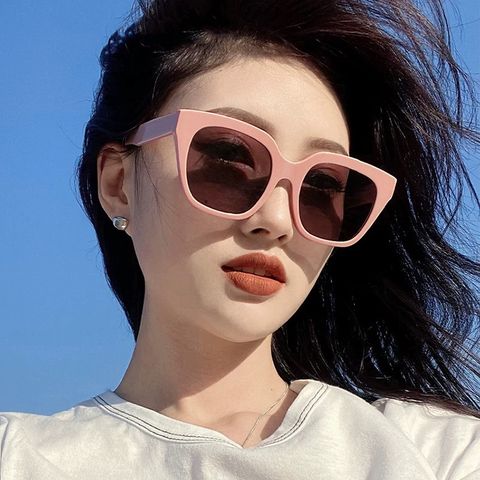 Mujeres Moda Color Sólido Resina Cuadrado Fotograma Completo Gafas De Sol