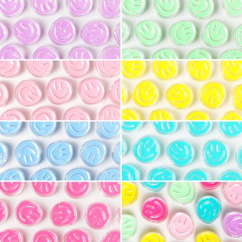 1 Piece 2.1*2.2mm Hole Under 1mm Arylic Smiley Face Beads