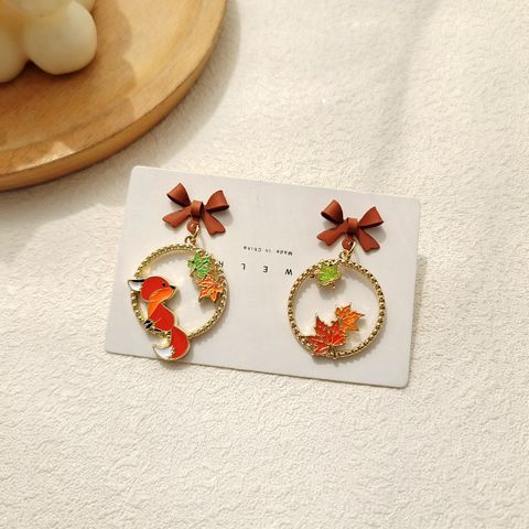 Cartoon Style Bow Knot Alloy Stoving Varnish Women's Drop Earrings 1 Pair