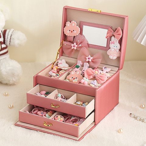 Korean Style Solid Color Plastic Jewelry Boxes