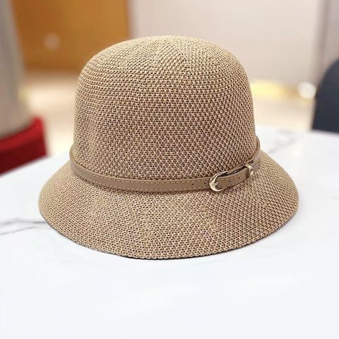Women's Basic Lady Simple Style Solid Color Wide Eaves Bucket Hat