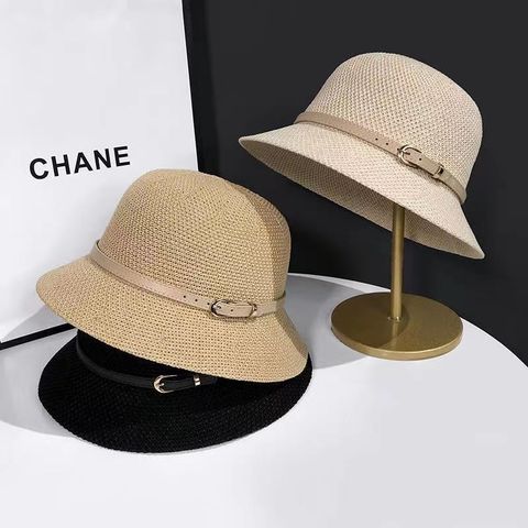 Women's Basic Lady Simple Style Solid Color Wide Eaves Bucket Hat