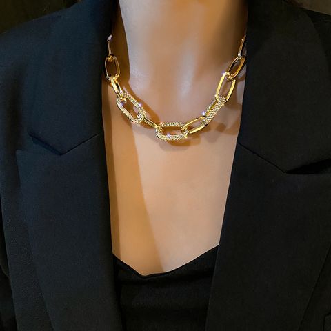 Fashion Geometric Alloy Inlay Rhinestones Women's Necklace