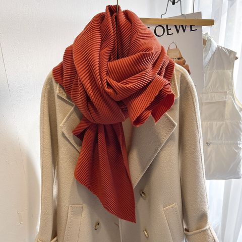 Women's Simple Style Solid Color Imitation Cashmere Polyester Winter Scarves