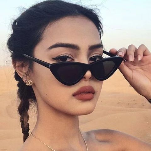 Basic Lady Simple Style Solid Color Pc Cat Eye Full Frame Women's Sunglasses