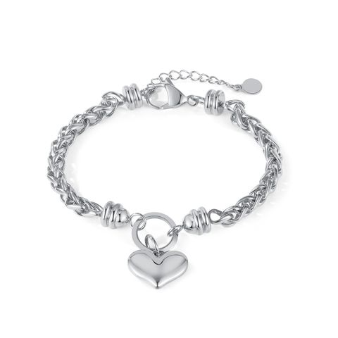 Fashion Heart Shape Stainless Steel Plating Bracelets