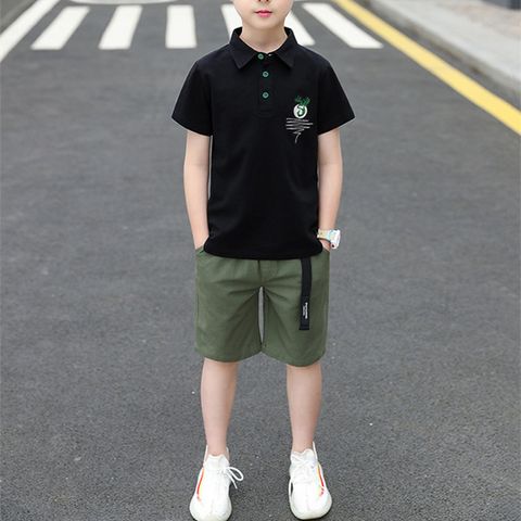 Casual Classic Style Animal Elastic Waist Cotton Blend Boys Clothing Sets