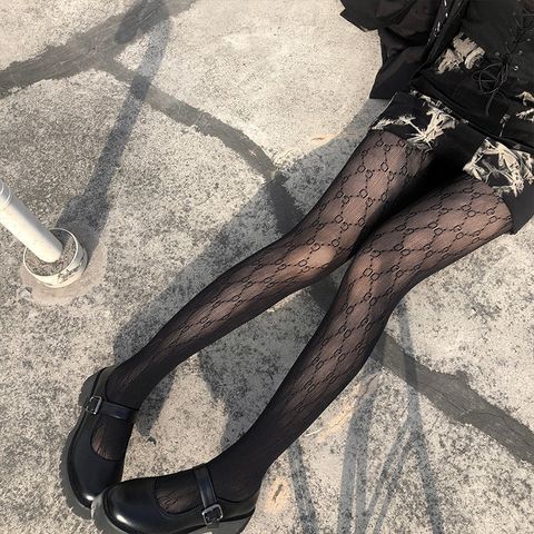 Cross-border Sexy Fishnet Pantyhose Women's Black Silk Mesh Stockings
