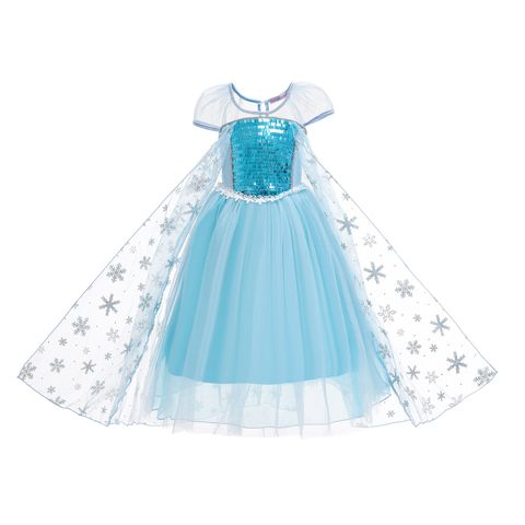 Princess Snowflake Sequins Cotton Blend Girls Dresses
