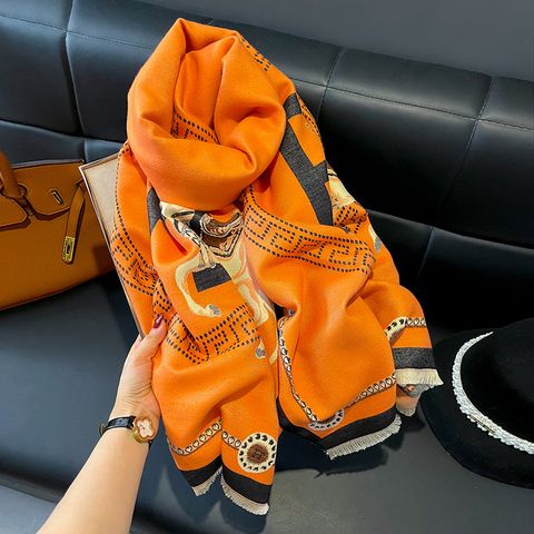 Women's Simple Style Letter Imitation Cashmere Scarf