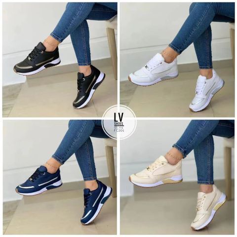 Women's Casual Solid Color Square Toe Flats Sports Shoes