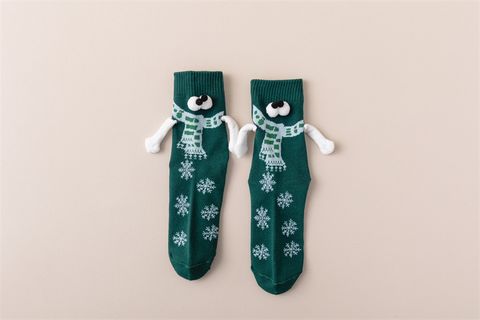 Unisex Casual Eye Smiley Face Snowflake Polyester Cotton Polyester Crew Socks A Pair