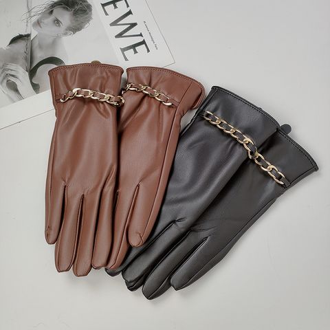 Women's Elegant Business Color Block Gloves 1 Pair