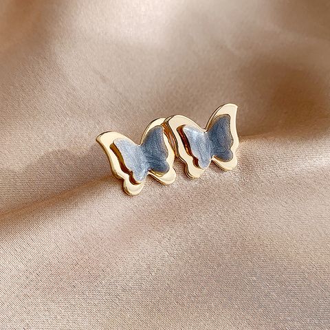 1 Pair Vintage Style Butterfly Plating Alloy Gold Plated Ear Studs
