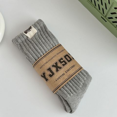 Unisex Sports Solid Color Cotton Crew Socks A Pair